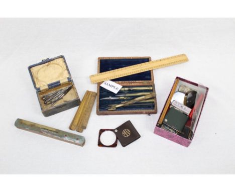 Antique draughtsman's tools and sundry other items