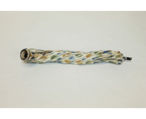 Unusual early 19th century Prattware coiled pipe with spiral-twist coil cluster, 30cm long CONDITION REPORT Slight losses, ch