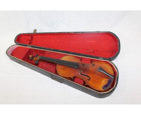Three-quarter size violin - stencil for Copie de Antonius Stradivarius Cremonensis Faciebat Anno 1721, cased, together with f
