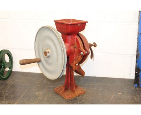 Table-top grinding mill in red liveryIf you are looking to purchase, or are fortunate enough to purchase an item from within 