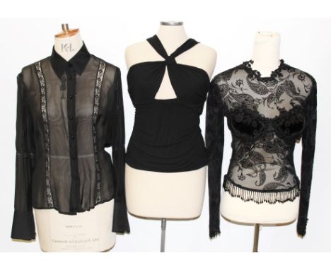 Selection of designer evening tops - including Dolce & Gabanna, Christian Dior, Valentino, Lacroix, Versace, Giorgio Armani, 