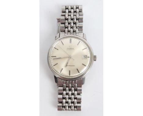 1960s / 1970s gentlemen's Omega Seamaster Automatic Calendar wristwatch with silvered dial, centre sweep seconds and baton nu