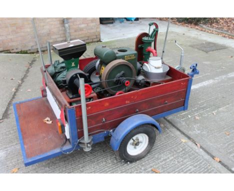 Ruston Hornsby 1.5 HP Class P.B. Hopper cooled petrol stationary engine, no. 165670, driving on a water pump, key cutter and 