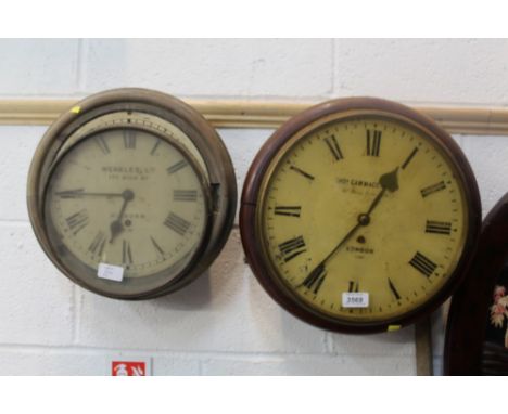 19th century wall clock with chain-driven fusee movement, 12 inch enamel dial signed - 'Thos. Gammage & Son, 60 Queen Victori