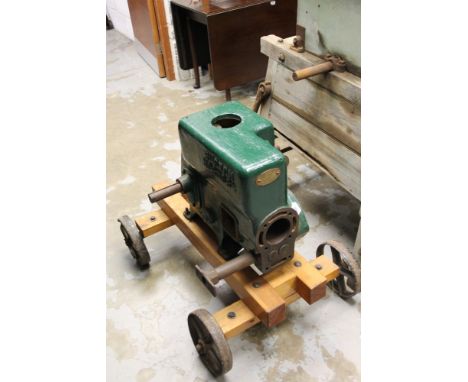 Ruston Hornsby Hopper cooled 3HP class 8PB petrol stationary engine, no. 291360 - for restoration, on four-wheeled barrowIf y