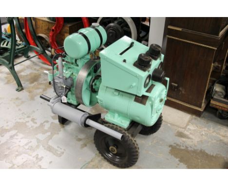 Norman Type T300 air-cooled twin-cam stationary engine, no. TA6205, driving an Auto Diesels generator - fully restored, in wo
