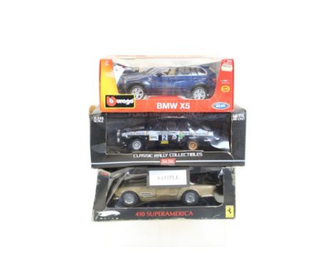 Diecast boxed selection of larger scale models, sports and performance cars - including Elite, Burago, Sun Star, etc (9)