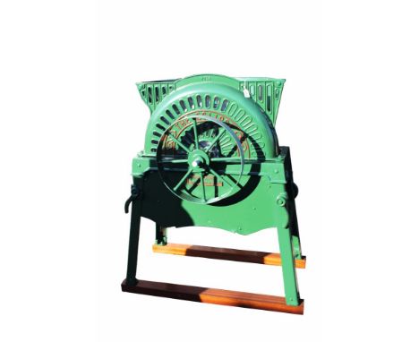 R. Hunt & Co. 'The Eclipse' grater - finely restored and finished in green livery, mounted on a hardwood four-wheeled barrow 