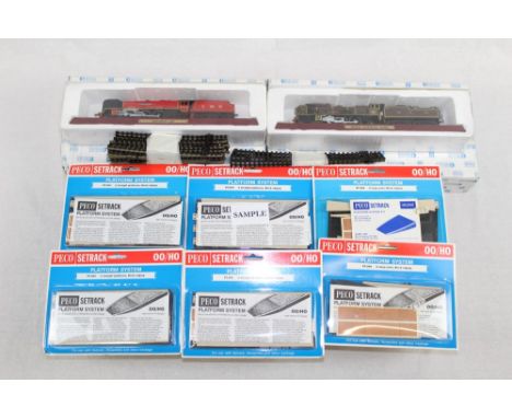 Railway - Atlas editions model locomotives, plus a selection of accessories - including track, switches, Peco platform system