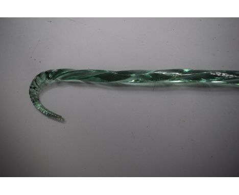 A 19th Century Ornamental Twisted Glass Walking Stick.&nbsp;