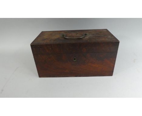 A Mid 19th Century Mahogany Tea Caddy with Two Inner Tea Boxes and Later Glass Mixing Bowl. 30cms Wide.&nbsp;