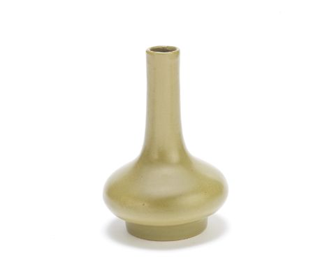 A TEADUST-GLAZED BOTTLE VASE18th/19th century The pear-shaped body rising from a gently splayed foot to a compressed globular