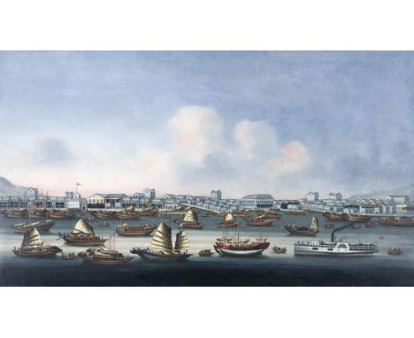 ANGLO-CHINESE SCHOOL (LATE 19TH CENTURY)CantonOil on canvas, framed.44.5cm x 77cm (17.1/2in x 30.1/4in).Footnotes:ProvenanceW