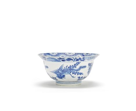 A BLUE AND WHITE BOWLKangxi six-character mark and of the periodThe rounded sides rising to an everted rim, decorated to the 