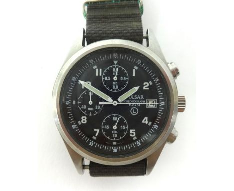 Pulsar, a military chronograph watch.