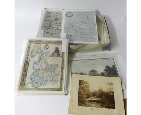 A collection of over 180 prints of old maps.