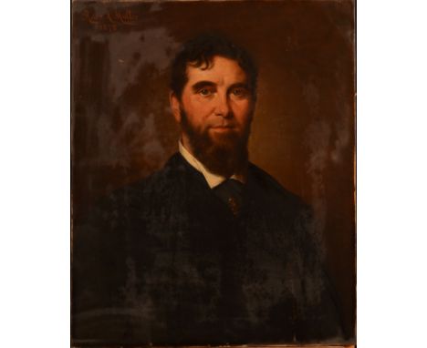 ROBERT ANTOINE MULLER A portrait of a gentleman Oil on canvas Signed and dated 1878 Indistinct inscription to the back 68 x 5
