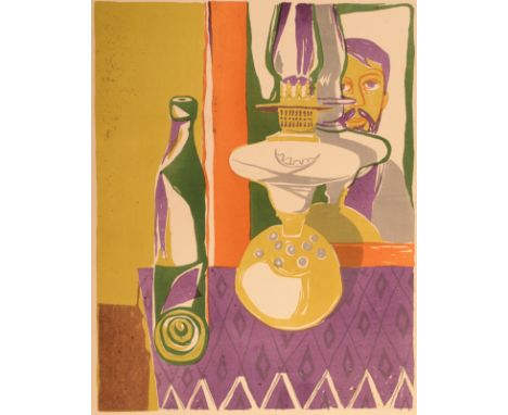 RICHARD PLATT Myself Among Other Things circa 1950 Three colour lithograph Signed and inscribed by the artists widow Diane Pl