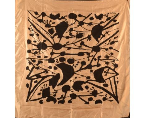 GRAHAM SUTHERLAND Black TrellisAscher silk scarf Signed in the print by Sutherland and Ascher   Condition report:  No conditi