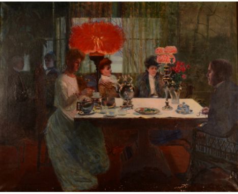 FRANK CRAWFORD PENFOLD Five o'clock tea in the studio, Buffalo New York Oil on canvas Signed 81.5 x 102cmExhibited in March 1