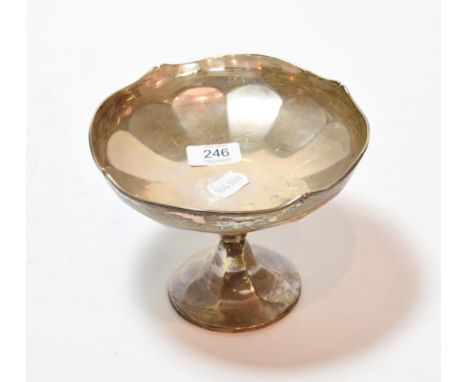 A George V silver tazza, maker's mark rubbed, possibly M&amp;B for Marples and Beasley, Birmingham, 1912, the bowl part flute