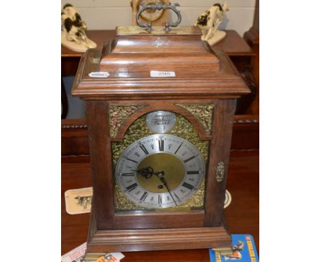 An 18th century style table timepiece, arch brass dial with silvered plaque inscribed 'Tempus Fugit', single fusee movement w