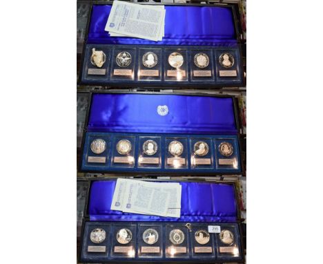A set of eighteen proof commemorative-medals, issued by Britannia Commemorative Society Ltd., B.C.S. membership number 0380, 
