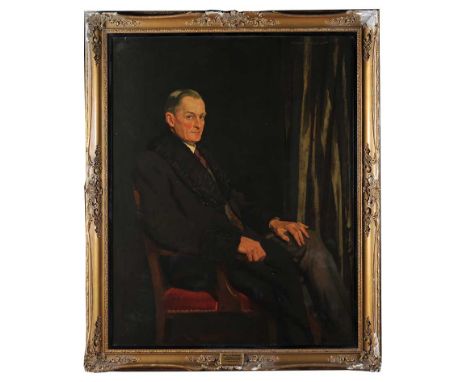 GILT FRAMED OIL ON CANVAS. PORTRAIT HARRY G. BRISTON. PRESENTED BY THE OFFICIALS & EX OFFICIALS OF THE NORTHERN BANKING CO 19