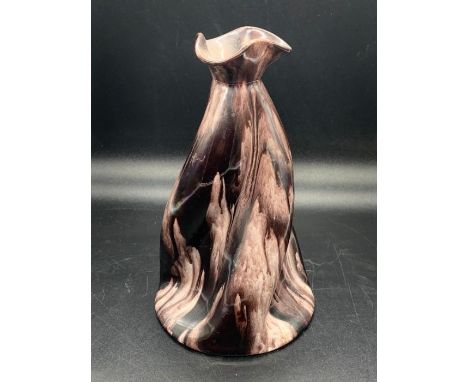 Christopher Dresser for Ault Pottery glazed earthenware twisted vase.  H 21 cms 