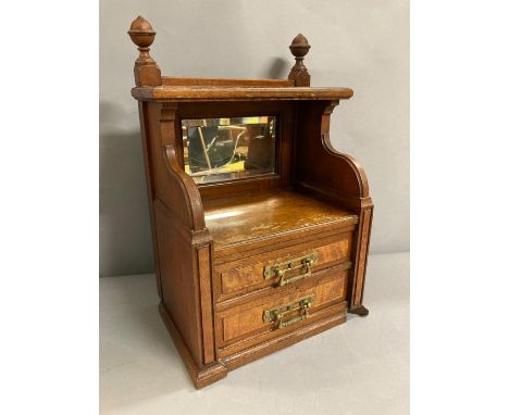 Gentleman's vanity unit with beveled mirror, and two drawers AF