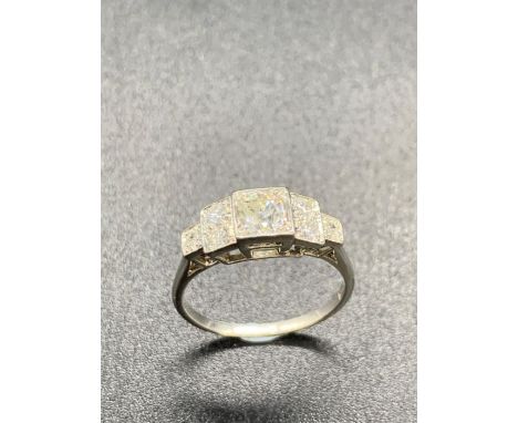 An Art Deco Diamond ring on platinum setting