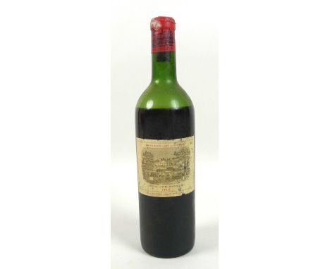 Vintage Wine: a bottle of Chateau Lafite-Rothschild, 1960, Premier Grand Cru Classe, Pauillac, U: bottom shoulder. 