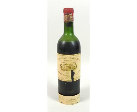 Vintage Wine: a bottle of Chateau Margaux, 1964, Premier Grand Cru Classe, U: mid shoulder. 