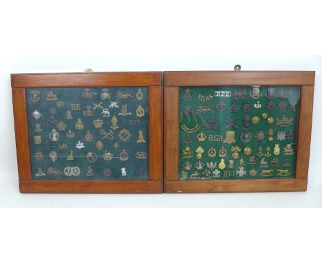 A collection of over one hundred British military badges and buttons, including a WWII Intelligence Corp, Royal Army Medical 