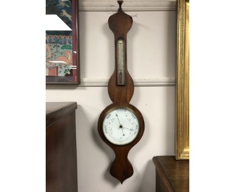 A 19th century inlaid rosewood barometer