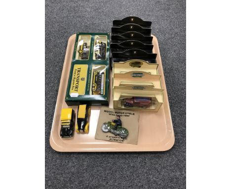 A tray containing a boxed Hohner weekender Tremolo harmonica, together with boxed and unboxed die cast vehicles and a lead fi