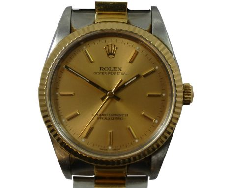 Rolex - a steel and gold automatic centre seconds gentleman's wristwatch, the dial signed Rolex, Oyster Perpetual, Superlativ