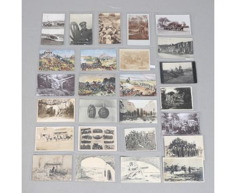 A COLLECTION OF TWENTY FIVE FIRST WORLD WAR POSTCARDS FEATURING ARTILLERY PIECES AND SIMILAR. An interesting collection of po