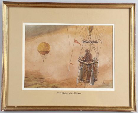 'R.E. BALLOON SECTION-CHATHAM' A WATERCOLOUR DATED '01. An interesting watercolour of First World War Ballooning interest, a 