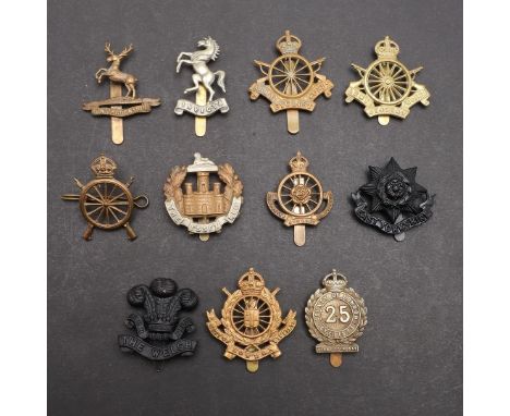 A COLLECTION OF FIRST WORLD WAR CYCLIST BATTALION CAP BADGES. A collection of Cyclist Battalion and Corps cap badges: 25th Co
