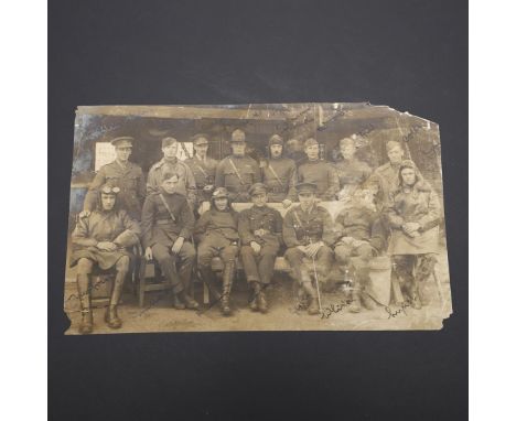 A FIRST WORLD WAR SIGNED PHOTOGRAPH OF 'C' FLIGHT, 31 TRAINING SQUADRON. A photograph marked to the reverse '"C" Flight (Lieu
