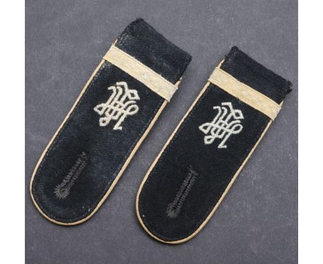 A PAIR OF SECOND WORLD WAR GERMAN WAFFEN-SS PANZERGRENADIER SHOULDER STRAPS. Waffen-SS Panzergrenadier NCO Candidate's Should