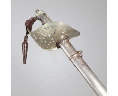 A GEORGE V 1897 PATTERN SWORD TO THE SWANSEA PALS. An 1897 Pattern Infantry Officers sword with an 82 cm pointed unsharpened 