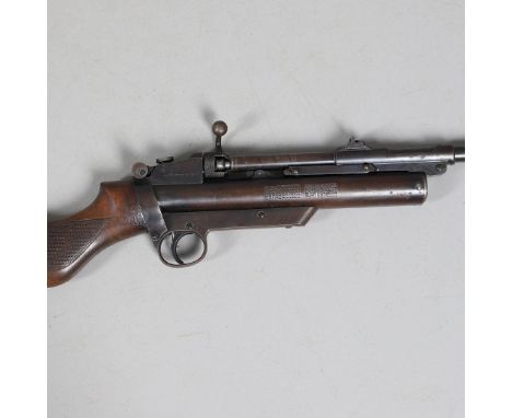 A WEBLEY SERVICE AIR RIFLE MARK II. With a 63.5 cm barrel marked .22 caliber and numbered S4681 behind the trigger guard. Mar