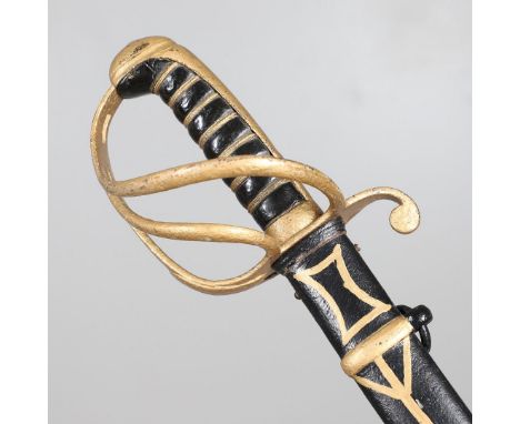 AN 1822 PATTERN LIGHT CAVALRY OFFICER'S SWORD BY BARLOW OF LONDON. With a 90 cm gently curved pipe backed blade with spear po