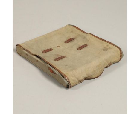 A FIRST WORLD WAR GERMAN BACKPACK. A First World War German backpack or Tornister, a late war ersatz type in pale olive green