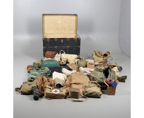 A LARGE COLLECTION OF MILITARY AND CIVIL GAS MASKS, KIT BAGS AND OTHERS. A collection including military and civilian gas mas
