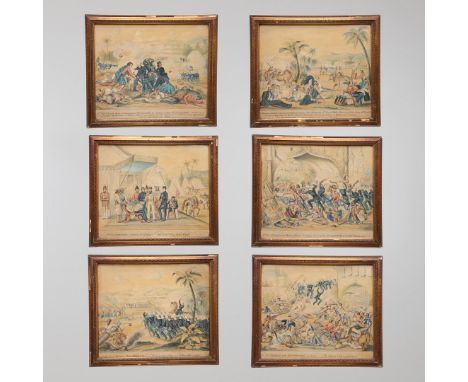 A FASCINATING SET OF SIX STUDIES OF 'SCENES IN THE LIFE OF LT EDWARD COTGRAVE PARR WILLOUGHBY WHOSE CAREER THOUGH SHORT WAS B