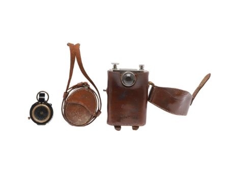 A FIRST WORLD WAR MILITARY COMPASS AND 'ORILUX' TORCH. An 'Orilux torch with label 'The Orilux J.H. Steward Ltd 406 Strand Lo