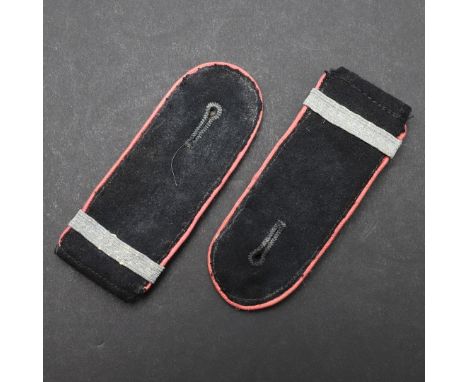 A PAIR OF SECOND WORLD WAR GERMAN WAFFEN-SS PANZER NCO'S SHOULDER STRAPS. Waffen-SS Panzer NCO candidate's shoulder straps. B